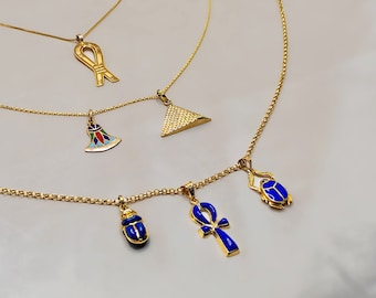 Collection of Iconic Symbol Pendants, 18k Gold Egyptian Symbol Pendants, Egyptian Pendant, Egyptian Jewelry