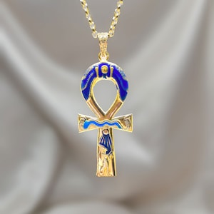 18k Gold Ankh, Key of Life Pendant, Gold Egyptian Cross, Solid Gold Ankh Necklace, Ankh Symbol of Life, Ankh Jewelry