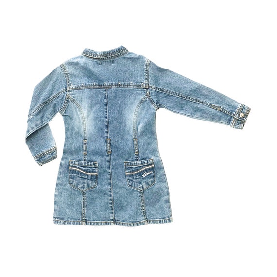 00's Vintage Kids Y2K Sketchers Denim Shirt Dress… - image 2