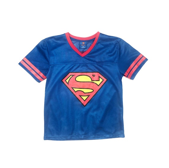 Vintage Superman Football Jersey - Size 10-12 - image 1