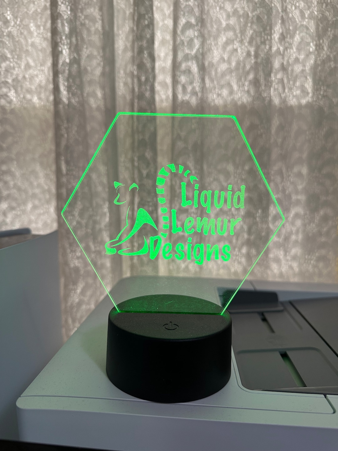 Laser Engraved Multicolored LED Light With Base and Remote - Etsy