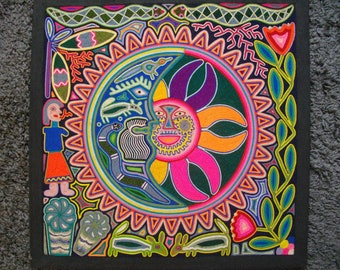 Chaman Huichol Yarn Painting JESUS JIMENEZ n 2 60x60cm 24"x24"