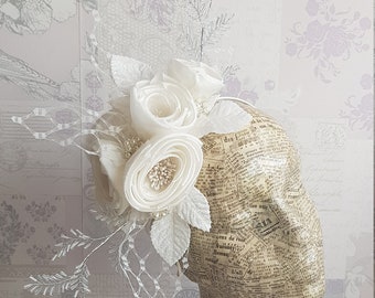 Camille - Ivory Flower Fascinator Headpiece. Perfect for weddings, bridal, parties and race days.