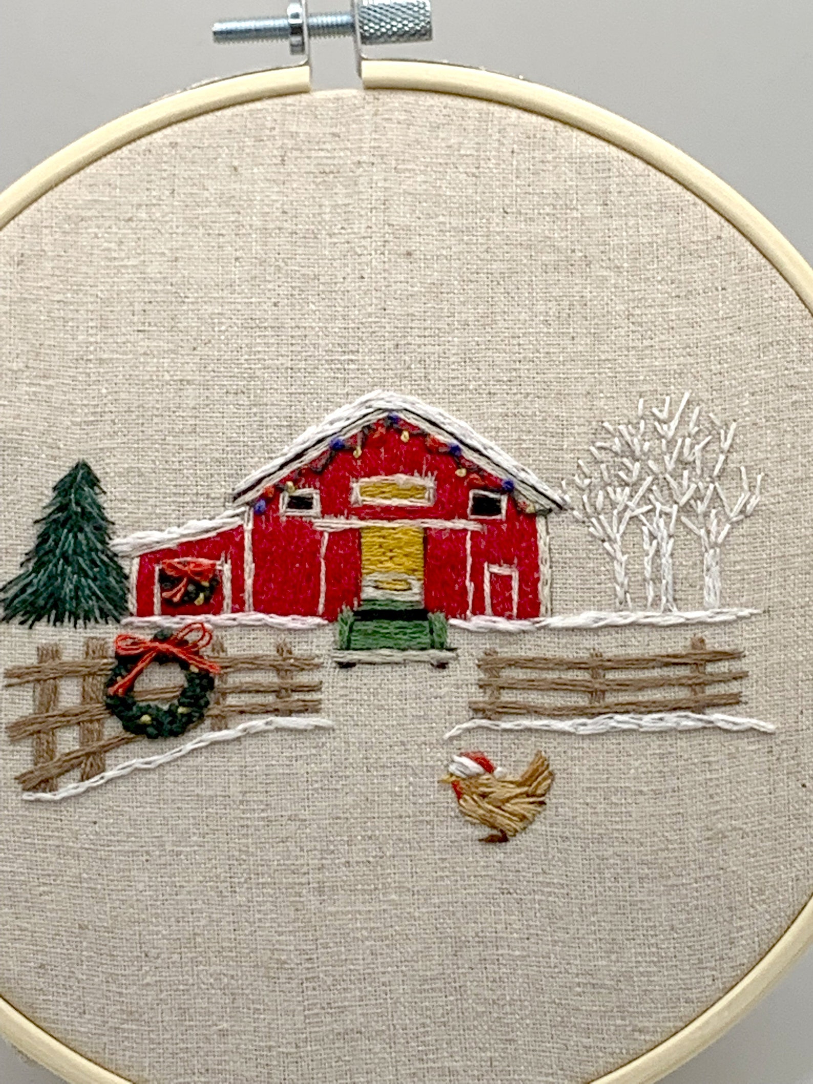 Winter Barn Hand Embroidery Pattern: Christmas Design (PDF Download) - Etsy