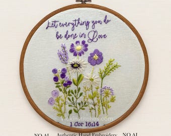 Christian Embroidery Kit for beginners | Spread Love with 1 Corinthians 16:14 Design