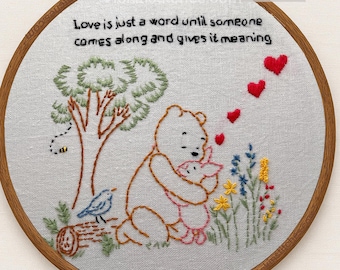 Blue Floral Hand Embroidery Kit: Beginner DIY Craft, Wall Decor