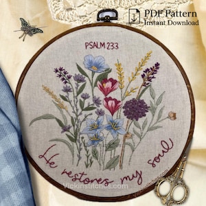 Floral Beginner Embroidery Kit: Christian Catholic Design (PDF Pattern)