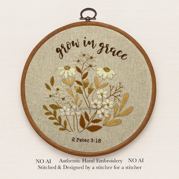 Earth Tone Embroidery Kit: Neutral Floral Christian Needlework