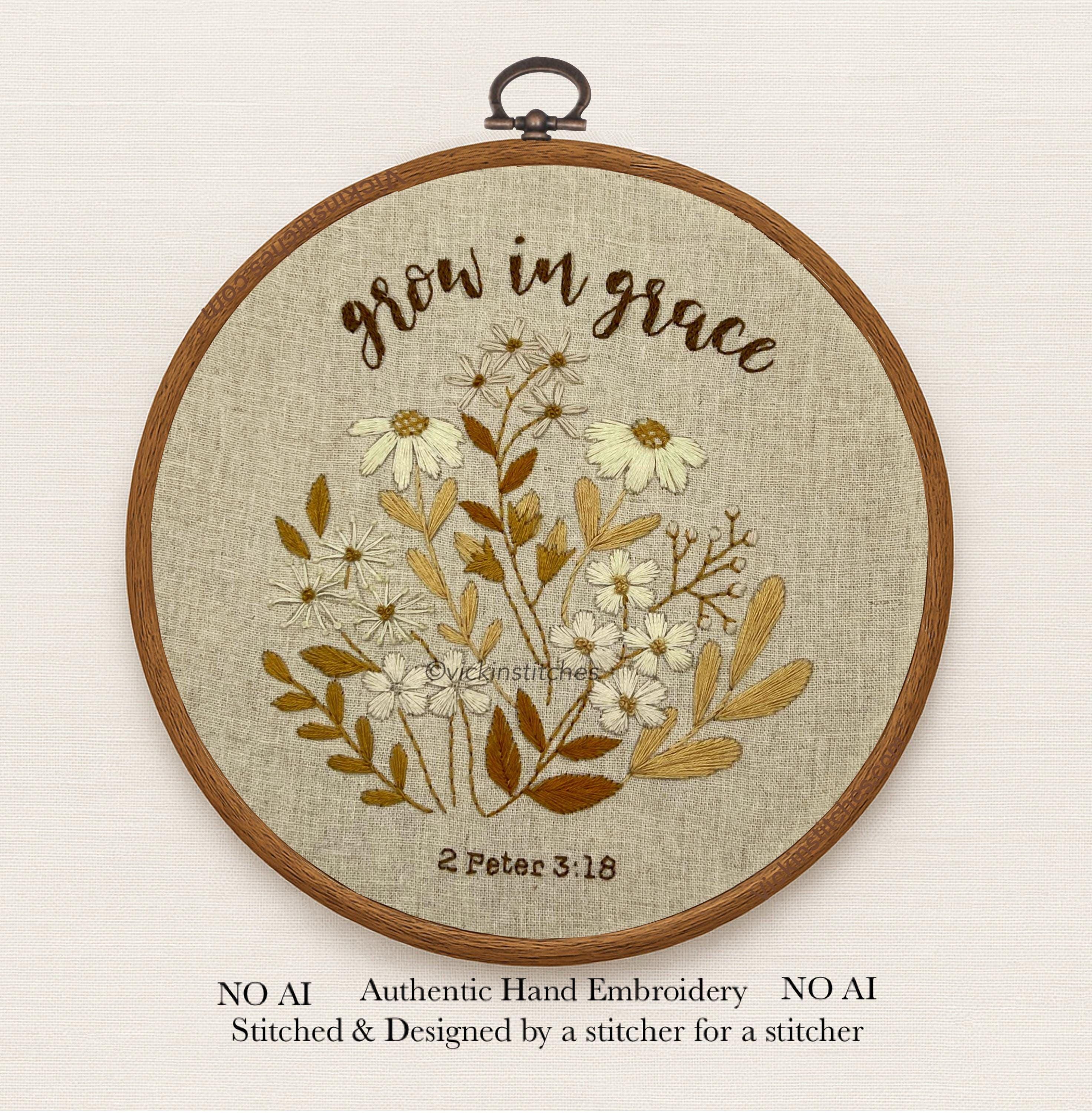 Earth Tone Embroidery Kit: Neutral Floral Christian Needlework - Etsy