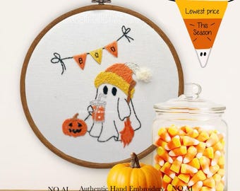 Halloween Ghost Embroidery Kit – Beginner DIY Stitch Craft