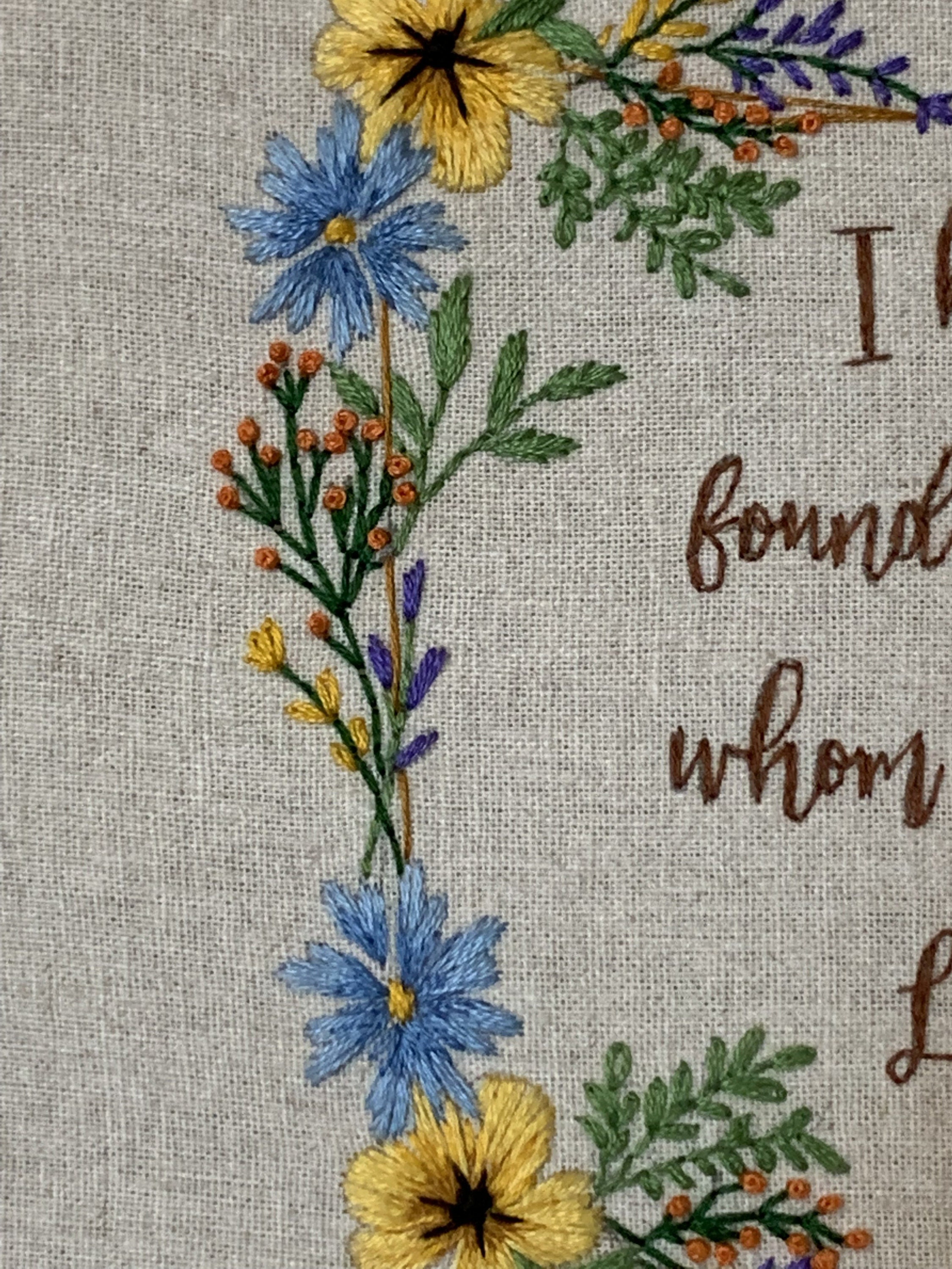Floral Hand Embroidery Patterns PDF Christian Verse Floral - Etsy
