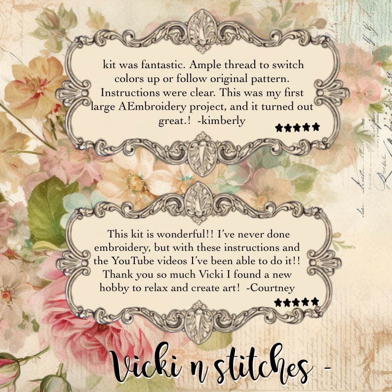There are many 5 star ratings for this embroidery kit product