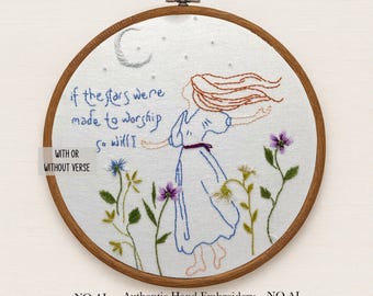 Christian Embroidery Kit: Floral Bible Verse, "So Will I" Worship Decor