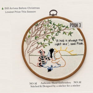 Pooh Hug Embroidery Kit: Winnie the Pooh, Tigger & Eeyore Pattern