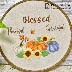 Pumpkin Stack Embroidery Pattern: Beginner Autumn Harvest DIY (PDF Pattern