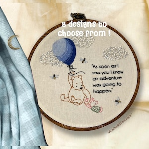DIY Winnie the Pooh Embroidery Kit: Create Charming Baby Nursery Decor. Child room Winnie Pooh embroidery for beginners. Easy embroidery.