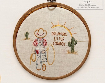 Cowboy Themed Embroidery Kit for Beginners -Western Decor |Baby Nursery or Child's Room