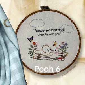 Winnie the Pooh 6  beginner embroidery pattern PDF. Digital download. Winnie the Pooh Nursery wall art decor Pooh decor. nursery decor wall