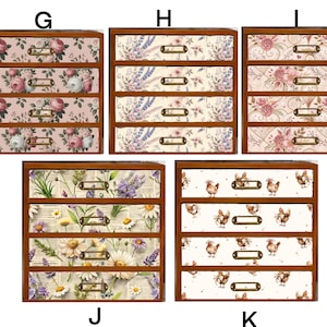 DMC Floral Wood Embroidery Floss Organizer: 4-Drawer Storage Cabinet Foam Inserts image 3