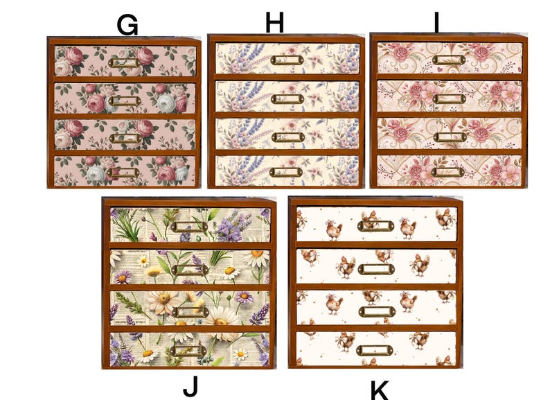 DMC Floral Wood Embroidery Floss Organizer: 4-Drawer Storage Cabinet Foam Inserts image 3