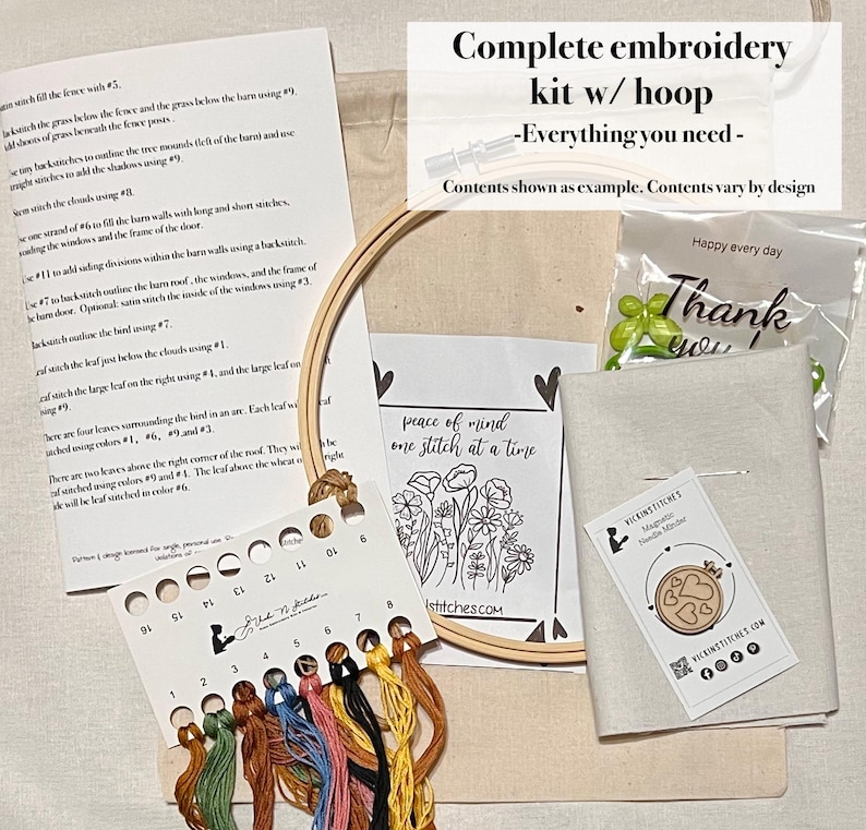 Psalm 23:3 Embroidery Kit – He Restores My Soul Wildflower Floral Hoop – Christian Hand Embroidery Pattern for Beginners. No AI image 3