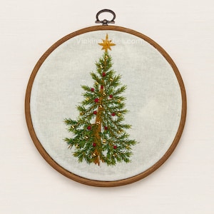 Christmas Tree Embroidery Kit: Beginner DIY Wall Decor (8" Hoop)