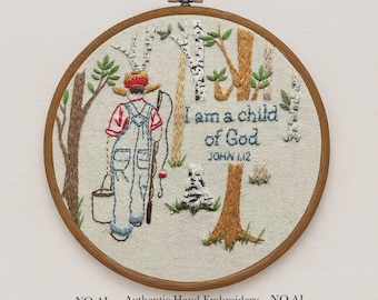 Boy Nursery Embroidery Kit for Beginner: Child of God Christian Wall Art