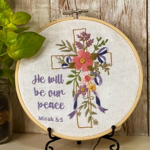 Beginner embroidery kit wildflower Cross easy Embroidery design.  Christian floral embroidery kit .  Christian gifts, Bible Verse , hoop