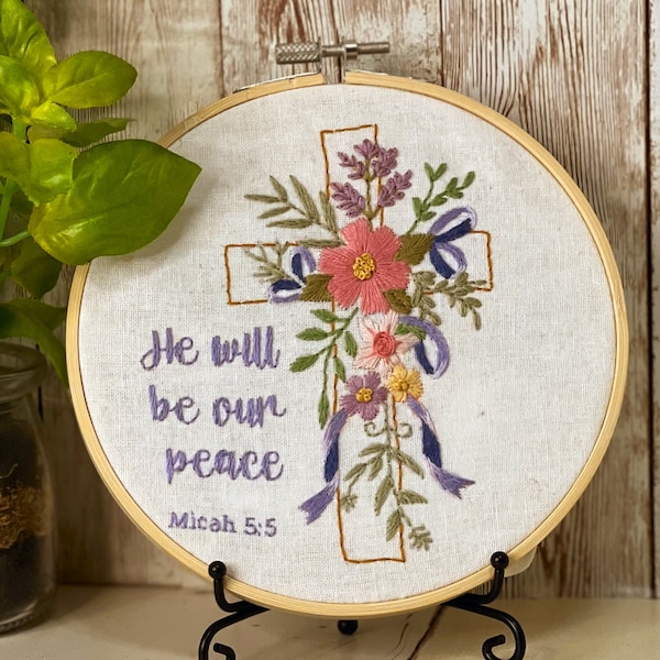 Beginner embroidery kit wildflower Cross easy Embroidery design.  Christian floral embroidery kit .  Christian gifts, Bible Verse , hoop