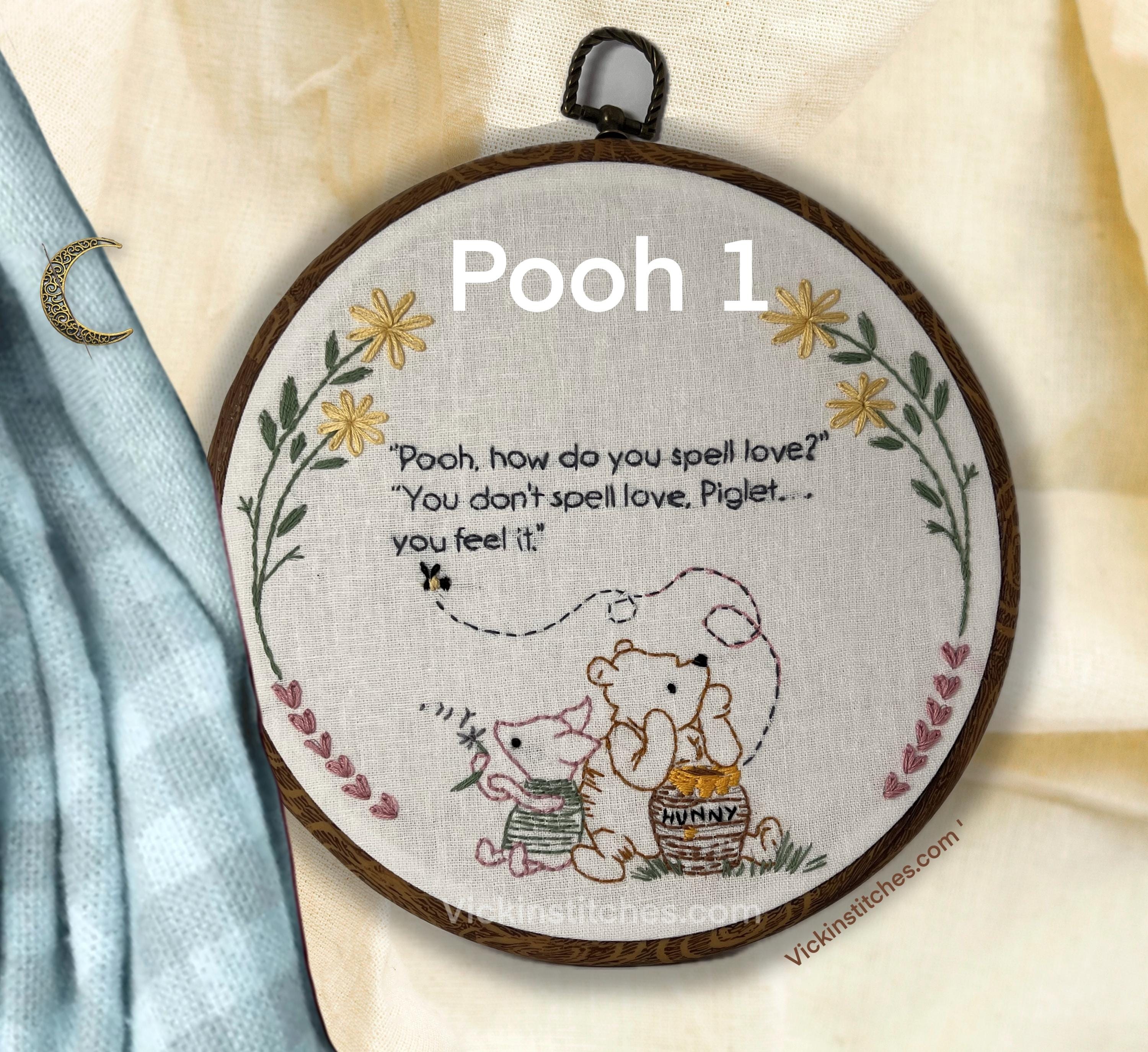 くまのプーさん刺繍パターン：プーさん6 初心者向けDIY（デジタル 