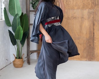 Ethereal Dress // Split Sleeves / High-Low Hem / Pockets