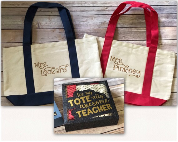Back to School Teacher Tote Bag in Box - Etsy
