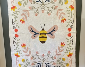 Bee Knit Heirloom Baby Blanket, floral, cotton, bloom, neutral, quality, kids, girl, nursery, farm, environment, save the bees, gender,