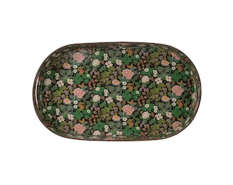 Oversized Metal Floral Tray, Large serving tray, display decor