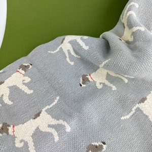 Dog Heirloom Knit Baby Blanket, Pointer Dog, Baby Blue, Light Blue ...