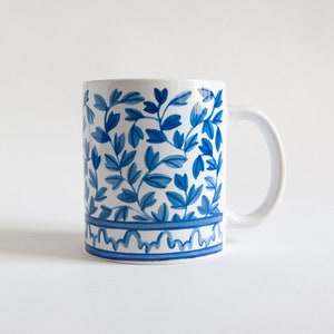 Helmsie BLAUW EN WIT Mama en Me Blauw en Wit Bijpassende Mok en Sippy Cup Set, Chinoisserie peuter koffie mok. afbeelding 4