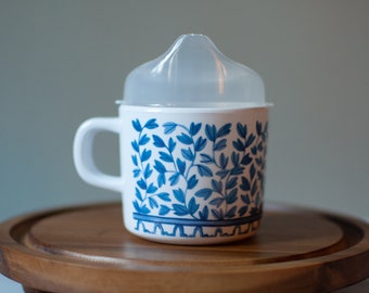 Blue and White Chinoiserie Sippy Cup, Toddler cup, kid cup, kid coffee cup, cup with handle