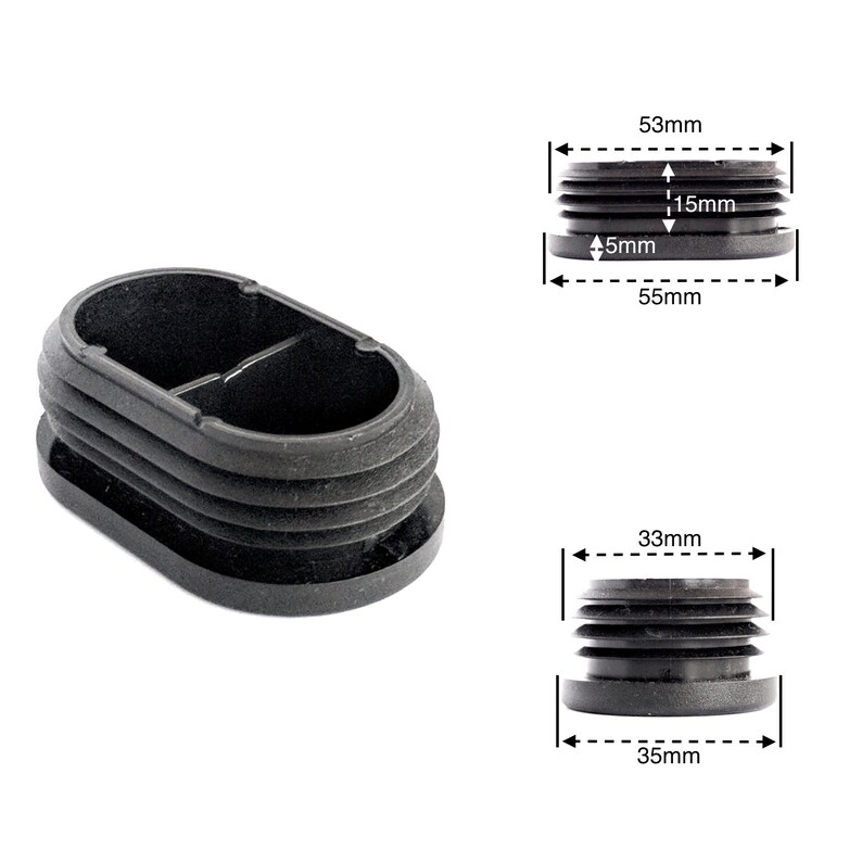 Oval Oblong Blanking End Caps Push Fit Insert Plugs High Etsy