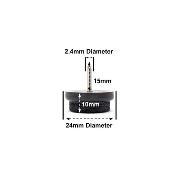Nail-in Felt Furniture Pads Black-Premium Quality Stiffened Wool-MADE IN GERMANY