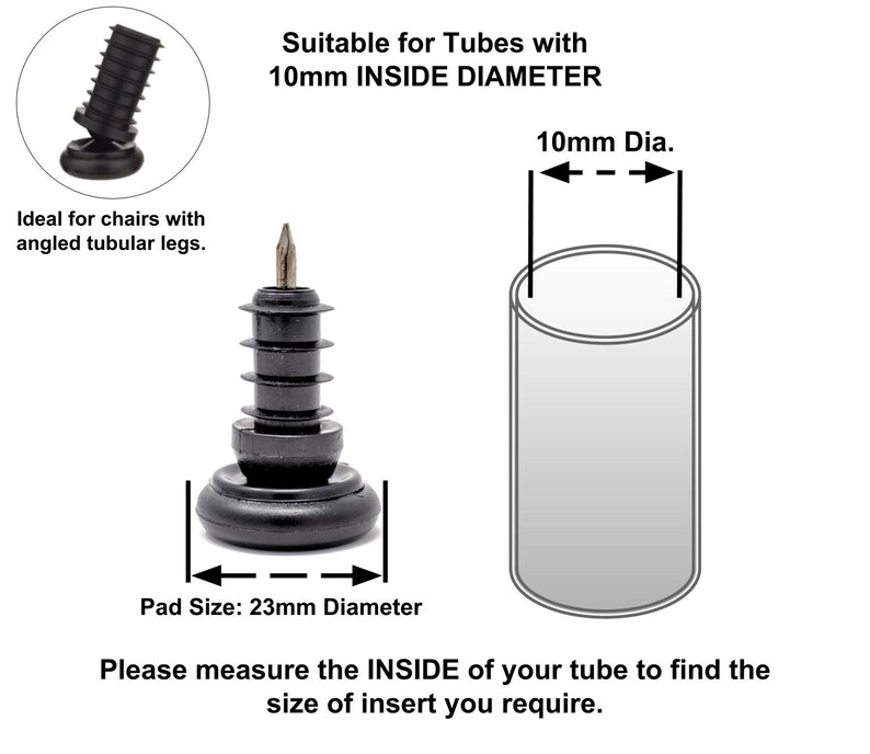 Round Nylon Chair Feet for Metal Chairs Made in Germany Etsy UK