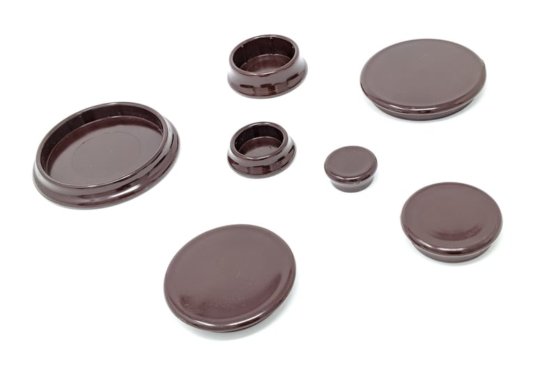 Round Furniture Leg Cup Brown Floor Protector Impact Resistant Polystyrene 15mm 23mm 30mm 33mm 40mm 50mm 60mm Made In Germany