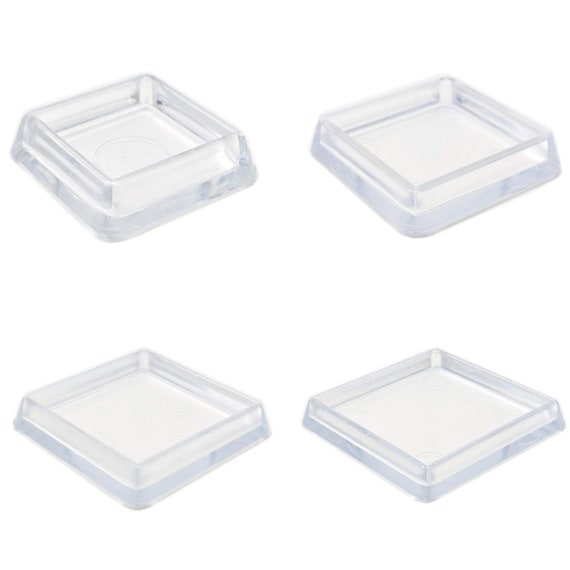 Clear Square Furniture Leg Cup Floor Protector Impact Etsy