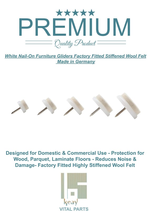 For Wood /& Laminate Flooring Made in Germany Felt Furniture Glides Nail in