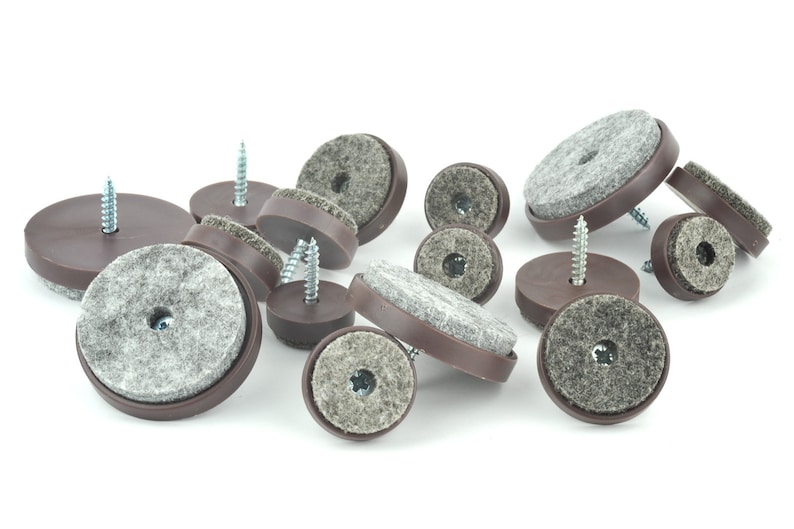 Pack Of 16 Screw On Felt Furniture Glides For Wood Laminate Etsy