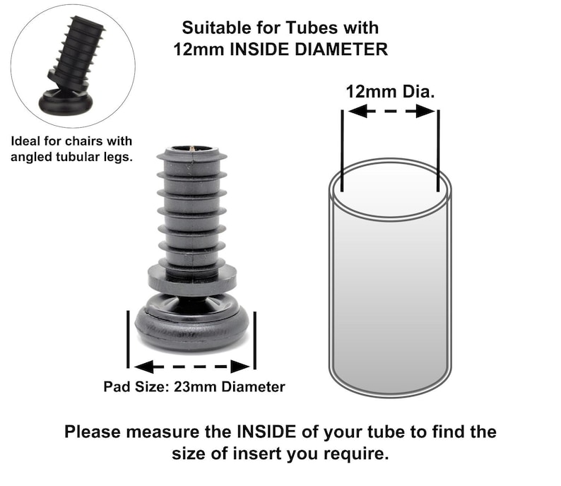 Furniture Feet for Metal Chair Legs Round Tube Inserts Made In Etsy