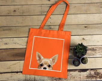 Créatures curieuses Chihuahua Orange Tote Bag