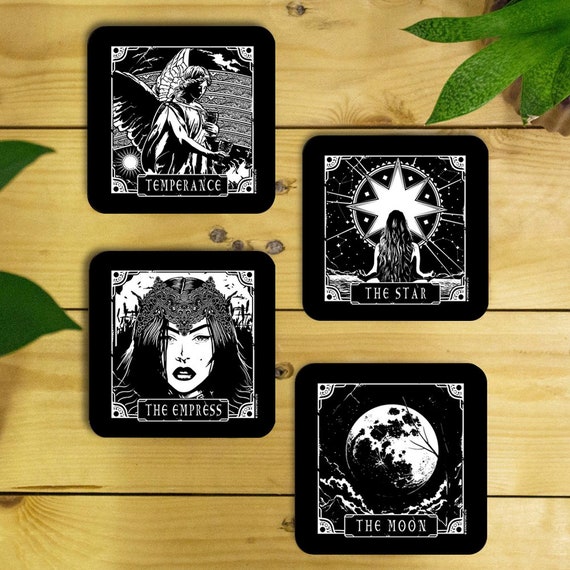 Set di sottobicchieri Deadly Tarot The Moon, Temperance, The Empress & The Star da 4 pezzi - Italia