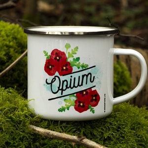 Opium Emaille Zinn Becher
