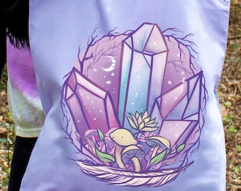 Mystical Mushrooms Lilac Tote Bag