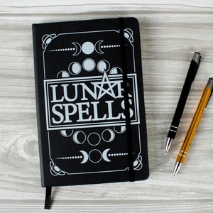 Lunar Spells Black A5 Hard Cover Notebook